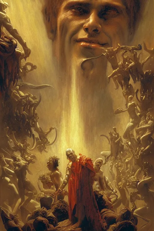 Image similar to the seventh circle of hell from dante's divine comedy. highly detailed painting by gaston bussiere, craig mullins, j. c. leyendecker 8 k