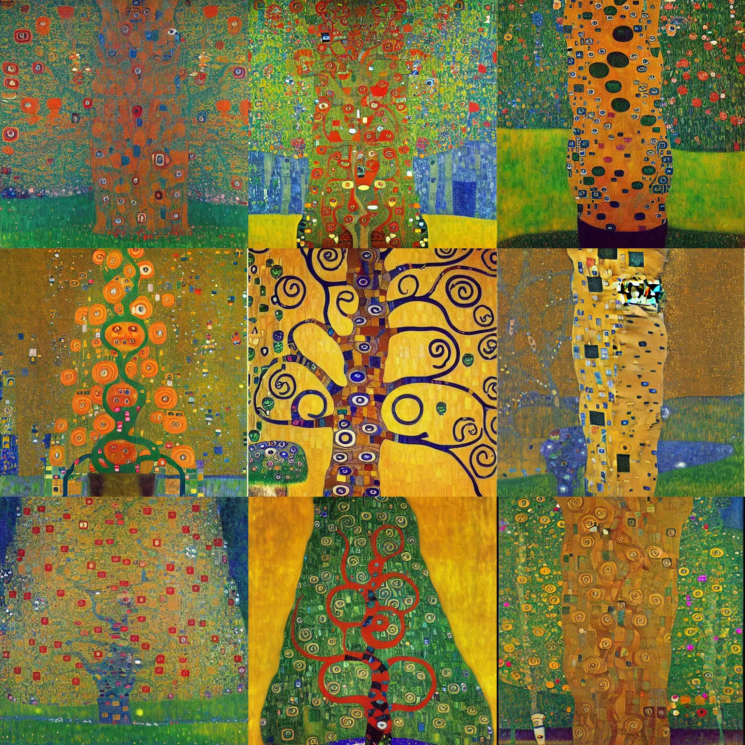 Prompt: A beautiful tree, artwork by Gustav Klimt, masterpiece