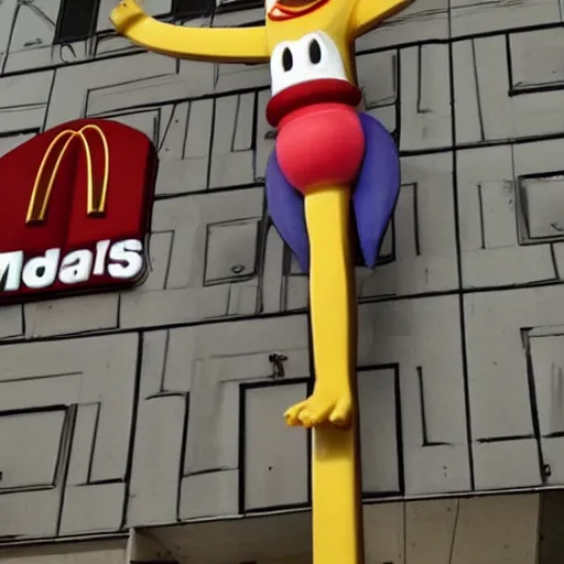 Prompt: mcdonalds grimace being crucified