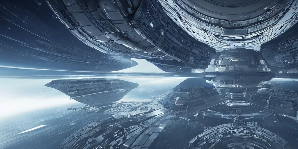 Image similar to gigantism futuristic space megastructure, great lighting and composition, beautiful, insanely detailed, 8 k, science fiction