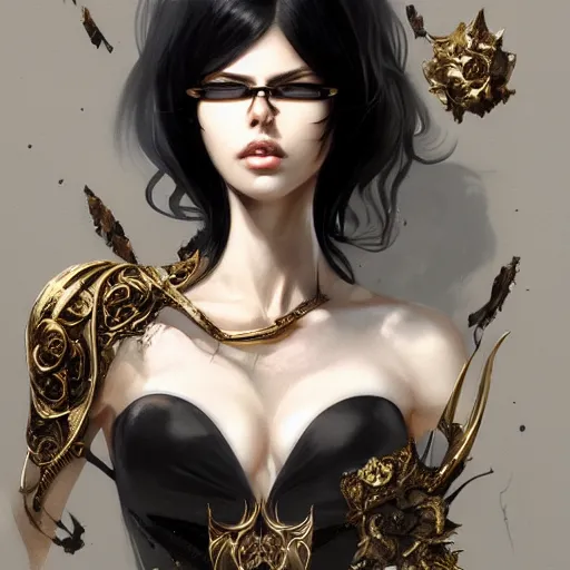 Image similar to bayonetta, urban motifs, intricate, elegant, highly detailed, digital painting, trending on artstation, concept art, smooth sharp focus, illustration, art by artgerm and greg rutkowski