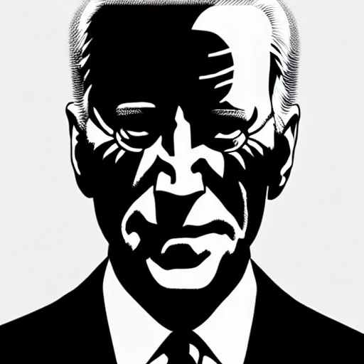 Image similar to Joe Biden looking sinister, by Tsutomu Nihei, highly detailed