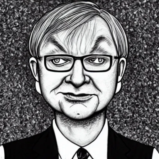 Image similar to kevin rudd, in the style of junji ito