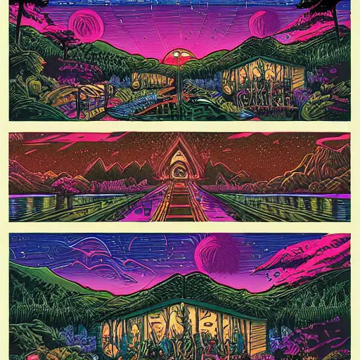 Prompt: artwork by dan mumford