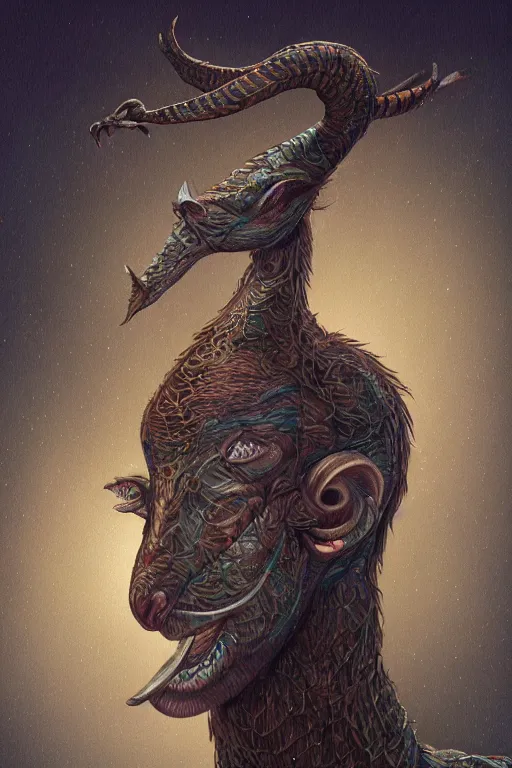 Prompt: portrait of gharial faun announcer physically accurate, moody dynamic lighting, very very intricate, very very elegant, highly detailed, digital painting, artstation, in the style of Rob Lefield and Dan Mumford , trending on artstation, digital art,surrealism ,macro,blueprint ,vaporwave ,