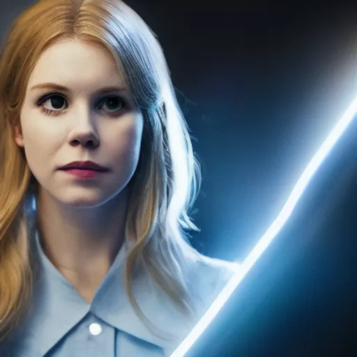 Image similar to The Boys, Erin Moriarty as Starlight, uniform, hero pose, dramatic lighting, cinematic UHD, superhero, realistic, detailed, still life