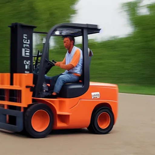 Image similar to Jesus driving a fork lift