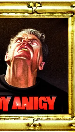 Image similar to very angry vince mcmahon sneezing in the style of norman rockwell, satanic, photorealistic, realistic proportions, digital illustration, evil, trending on artstation, award - winning