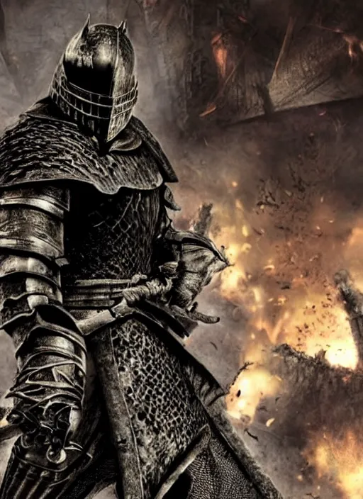 Image similar to dark souls knight posing after battle