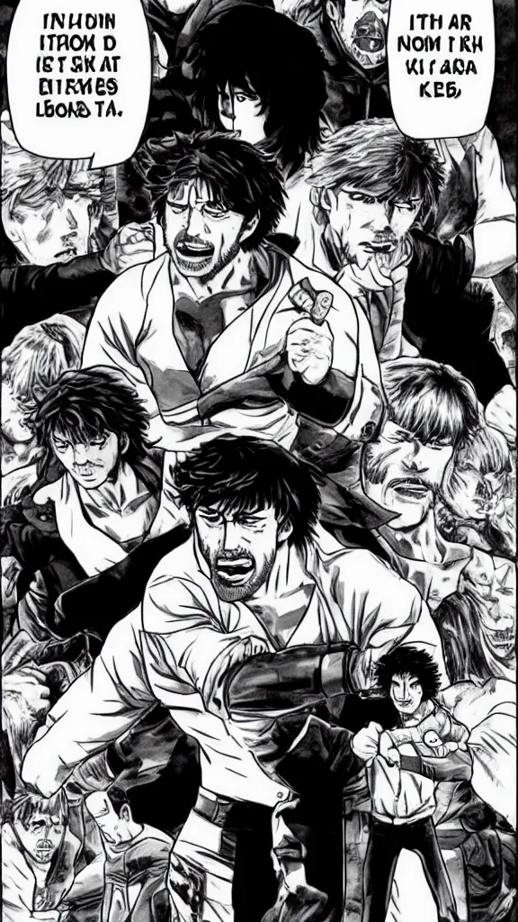 Image similar to Chuck Norris appears in the manga Baki by Keisuke Itagaki