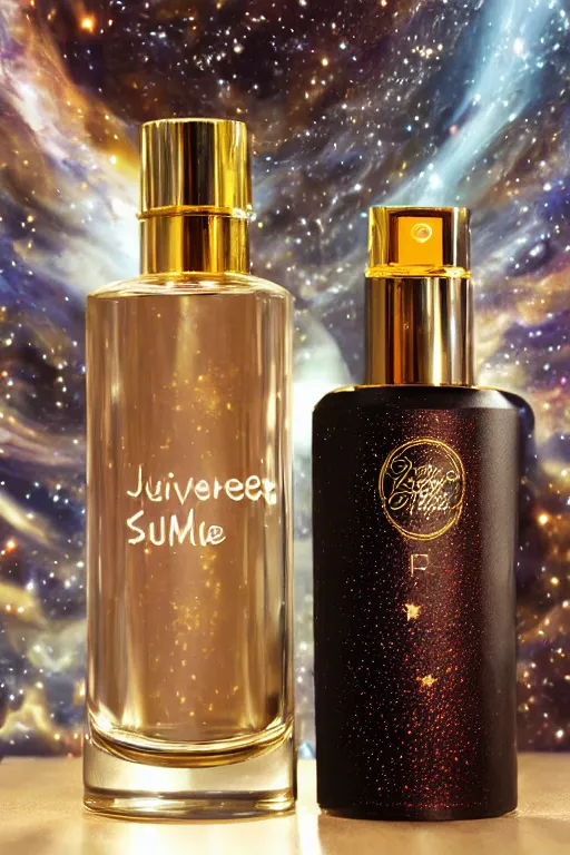 Image similar to Universe in a parfume bottle