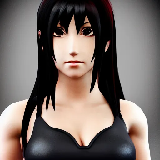 Image similar to high quality headshot of tifa lockhart, trending on artstation