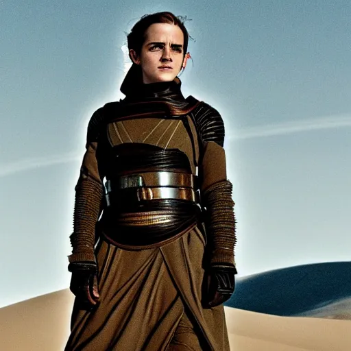 Prompt: Movie Still of Emma Watson in Dune (2021), cinematic