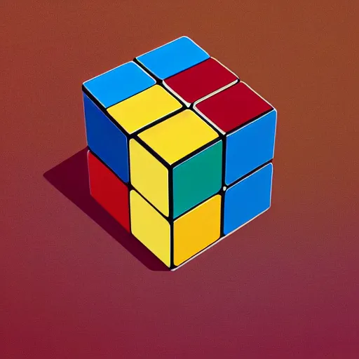 Prompt: rubik's cube, matte colors, illustration concept art, sylvain sarrailh, jean arp