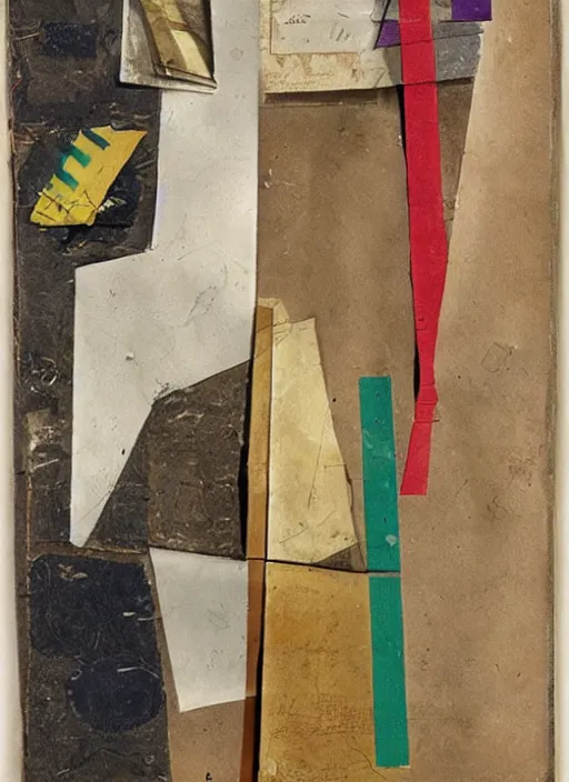 Prompt: an artwork by kurt schwitters