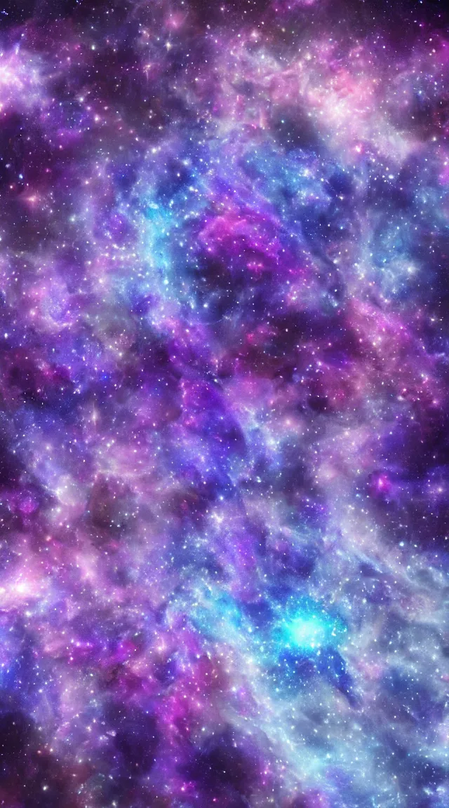 Image similar to garden of stars, purple flowers, blue flowers, lights, nebula, astral, hyper detailed, hyper realistic