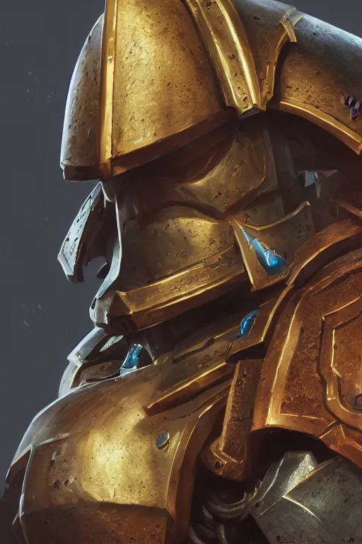 Image similar to armor portrait heros warhammer 4 0 k horus heresy fanart - the primarchs emperor by johannes helgeson animated with vfx concept artist & illustrator global illumination ray tracing hdr fanart arstation zbrush central hardmesh 8 k octane renderer comics stylized