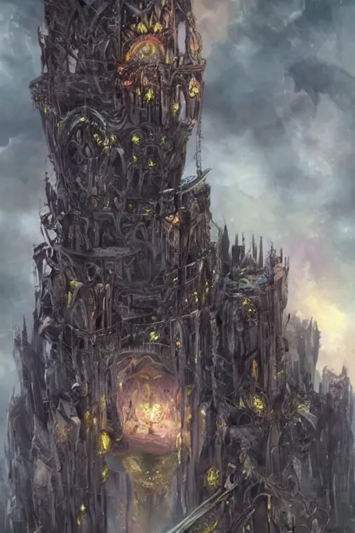 Image similar to the spider tower. fantasy art concept art. hyper realistic.