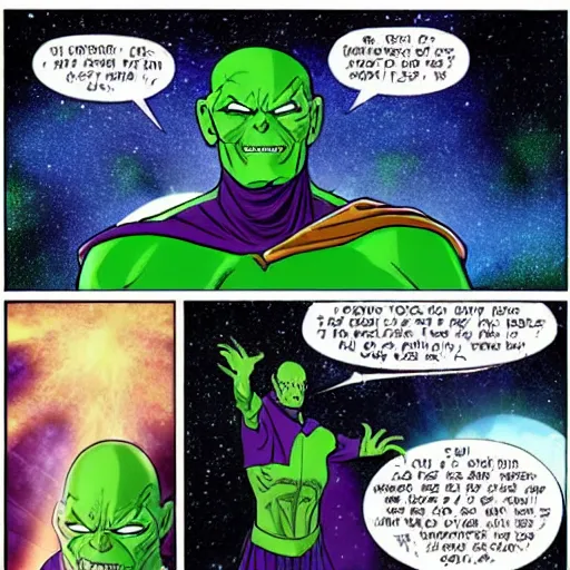 Image similar to Piccolo as Thanos