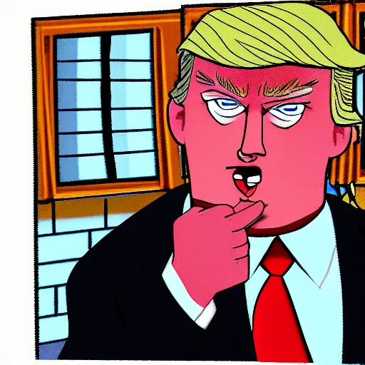 Image similar to Screenshot of Donald Trump in the cartoon Dexter's Laboratory by Genndy Tartakovsky