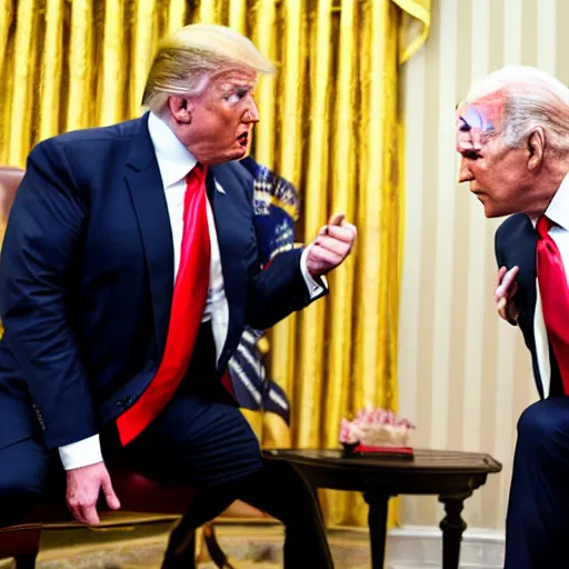 Image similar to live photograph footage of donald trump having a boxing match against joe biden
