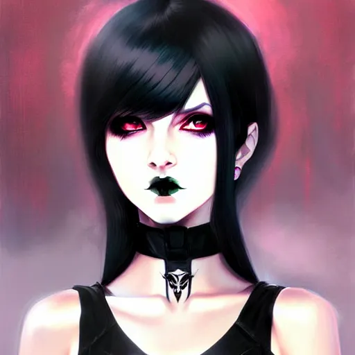 Prompt: portrait of beautiful goth girl, warhammer 4 0 0 0 0 art by kuvshinov ilya