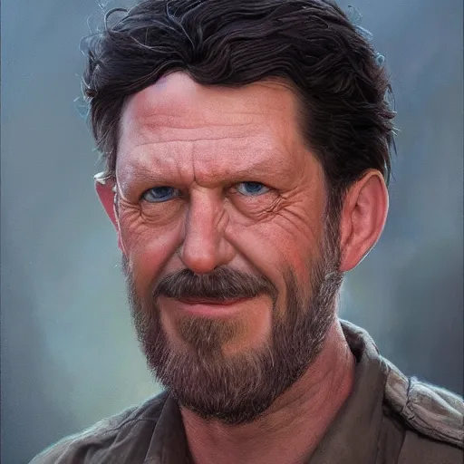 Prompt: Beautiful hyperrealistic detailed matte portrait painting of Gene Belcher from Bobs Burguer by andreas rocha and john howe and Martin Johnson