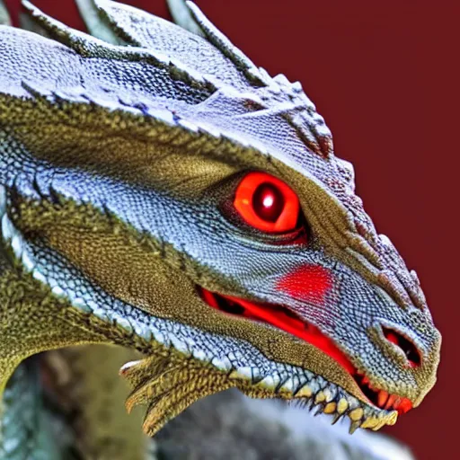 Image similar to a stunning profile photo of a dragon with red eyes