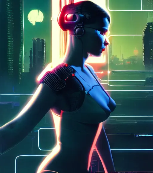 Image similar to cable plugged into cyberdeck, back of head, very very beautiful cyberpunk woman, computer, 1 9 7 9 omni magazine cover, style by vincent di fate, cyberpunk 2 0 7 7, very coherent, detailed, 4 k resolution, unreal engine, daz