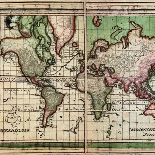 Image similar to 1 6 th century map of a portuguese empire on the planet of mars, old, colonization, age of discoveries