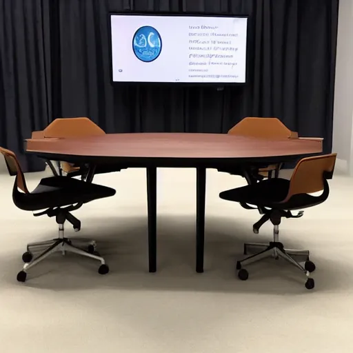 Image similar to inner circle cult around a conference table