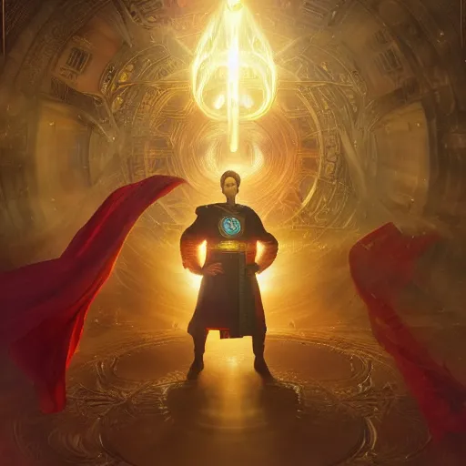 Prompt: donald trump as doctor strange, radiant light, caustics, heroic, bright iridescent light, by gaston bussiere, bayard wu, greg rutkowski, maxim verehin