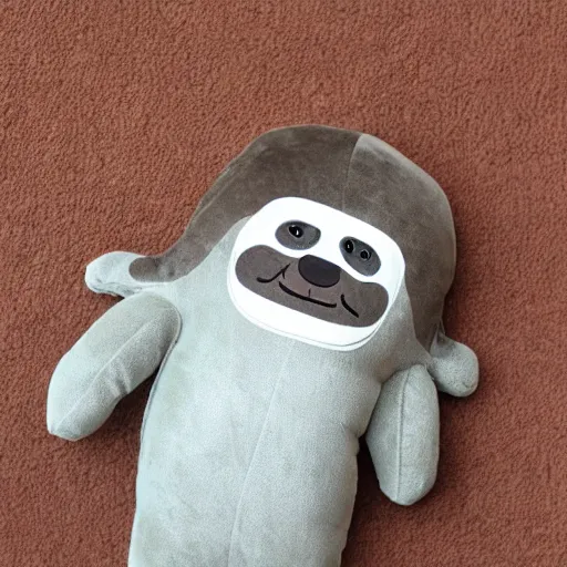 Prompt: an happy sloth plush doll, 8k, cute