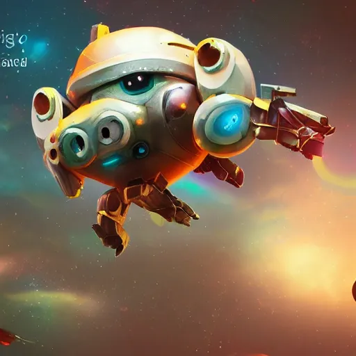 Prompt: 3D Fantasy Cute and adorable mecha piggy flying through space, bright stars, Smooth 3D Illustration, soft render, Servando Lupini, Daniil Kudriavtsev, handpaint texture, Blender, 3DCoat