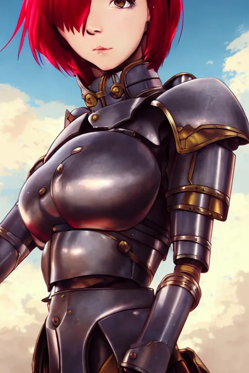 Image similar to portrait of Anime sister of battle, bikini armor, Warhammer 40000, cute-fine-face, red-short-hair pretty face, realistic shaded Perfect face, fine details. Anime. realistic shaded lighting by Ilya Kuvshinov katsuhiro otomo ghost-in-the-shell, magali villeneuve, artgerm, rutkowski, WLOP Jeremy Lipkin and Giuseppe Dangelico Pino and Michael Garmash and Rob Rey