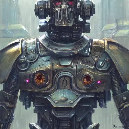 Image similar to wearing warhammer 4 0 0 0 0 emperor armor realistic anthropomorphic car scifi cyberpunk, visible face and full body portrait art by donato giancola and greg rutkowski, vintage retro scifi, realistic face, digital art, trending on artstation, symmetry