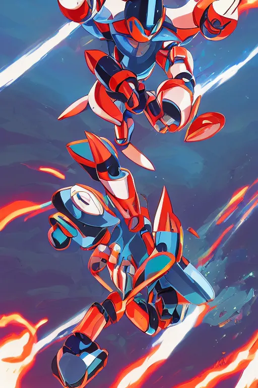 Image similar to robot ninja mask helmet megaman x zero rockman 2 0 2 2 switch game boss legacy collection fanart artsation, art gta 5 comics, behance hd by jesper ejsing, by rhads, makoto shinkai and lois van baarle, ilya kuvshinov, rossdraws global illumination ray tracing