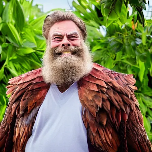 Image similar to close up shot of brian blessed now living life as a pelican to prepare for role in roald dahl adaptation. photography, photographic