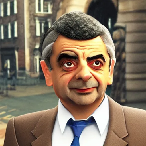 Prompt: rowan atkinson as a ps 2 video game character