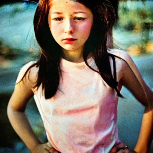 Prompt: girl, kodak ektachrome,