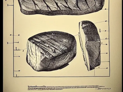 Prompt: blueprint technical drawing of a steak, schematic, sepia, old paper