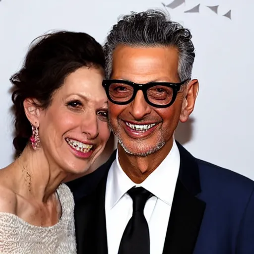 Prompt: Jeff Goldblum marries a velociraptor