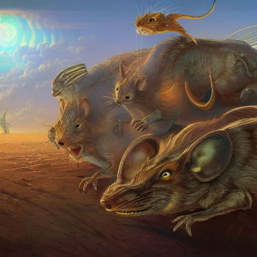 Prompt: realm of rodents, Stephen youll, Darrell K Sweet, artstation, concept art