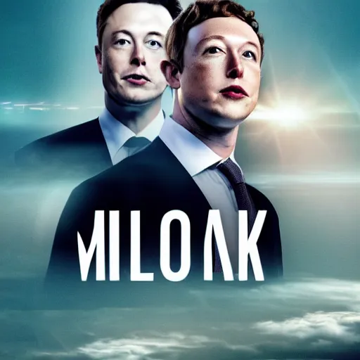 Prompt: A movie cover with Elon Musk And Mark Zuckerberg in it