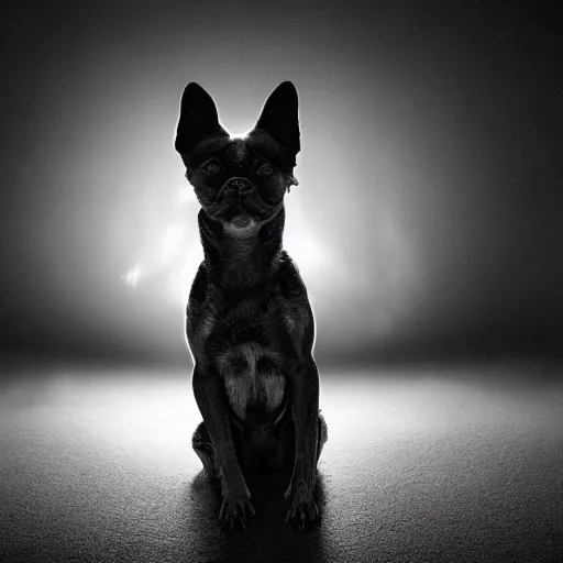 Image similar to angry dog photo dramatic lighting