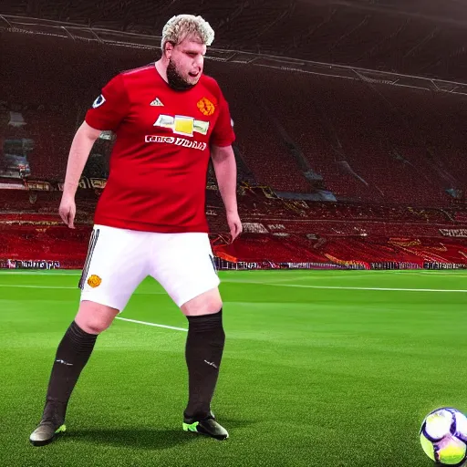 Image similar to hodor as a manchester united player, photorealistic, high detail, sharp focus