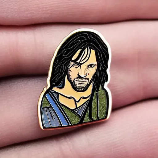 Prompt: aragorn enamel pin