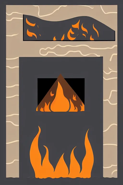 Image similar to minimalist boho style art of a fireplace, illustration, vector art