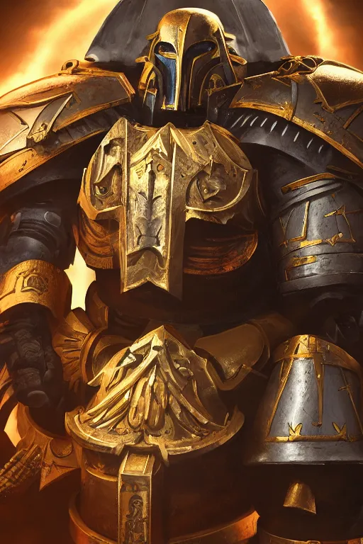 Image similar to armor portrait heros warhammer 4 0 k horus heresy fanart - the primarchs emperor by johannes helgeson animated with vfx concept artist & illustrator global illumination ray tracing hdr fanart arstation zbrush central hardmesh 8 k octane renderer comics stylized