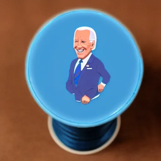 Prompt: animated version of joe biden stuffed into a blue taki, his legs are not able to be seen, photorealistic, 5 0 mm, highly detailed,